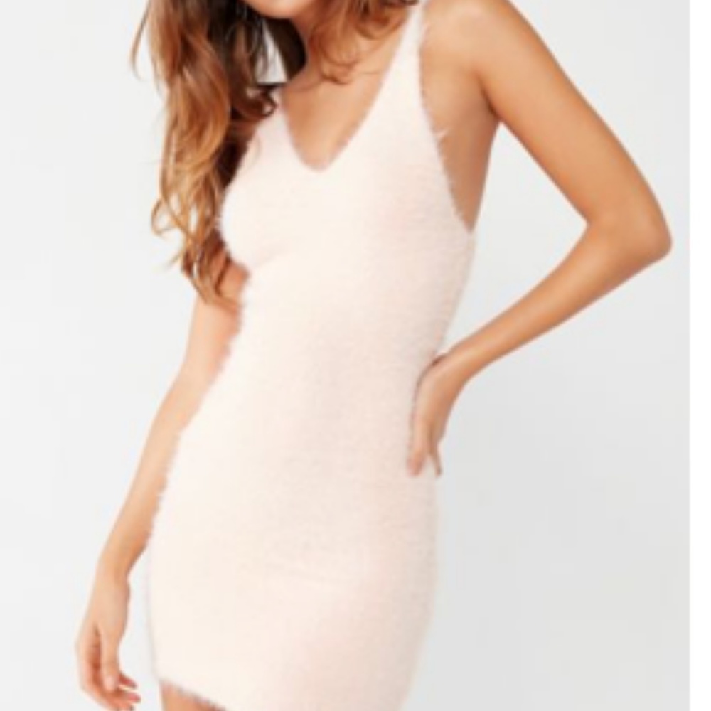 Urban Outfitter Faux Fur Pink Dress